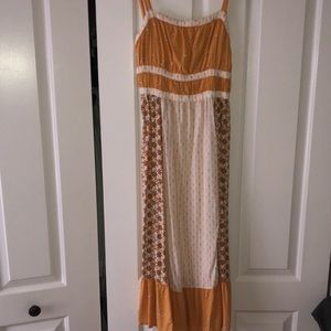 Yellow Floral midi dress